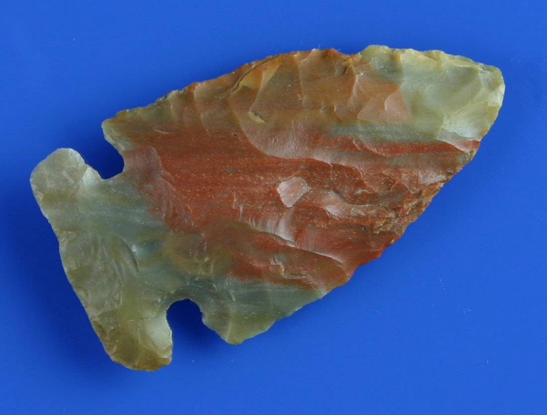 Outstanding 2" Big Sandy: Well made. Pretty caramel colored Carter Cave with a big red splotch of color on both sides. Found in Kentucky.