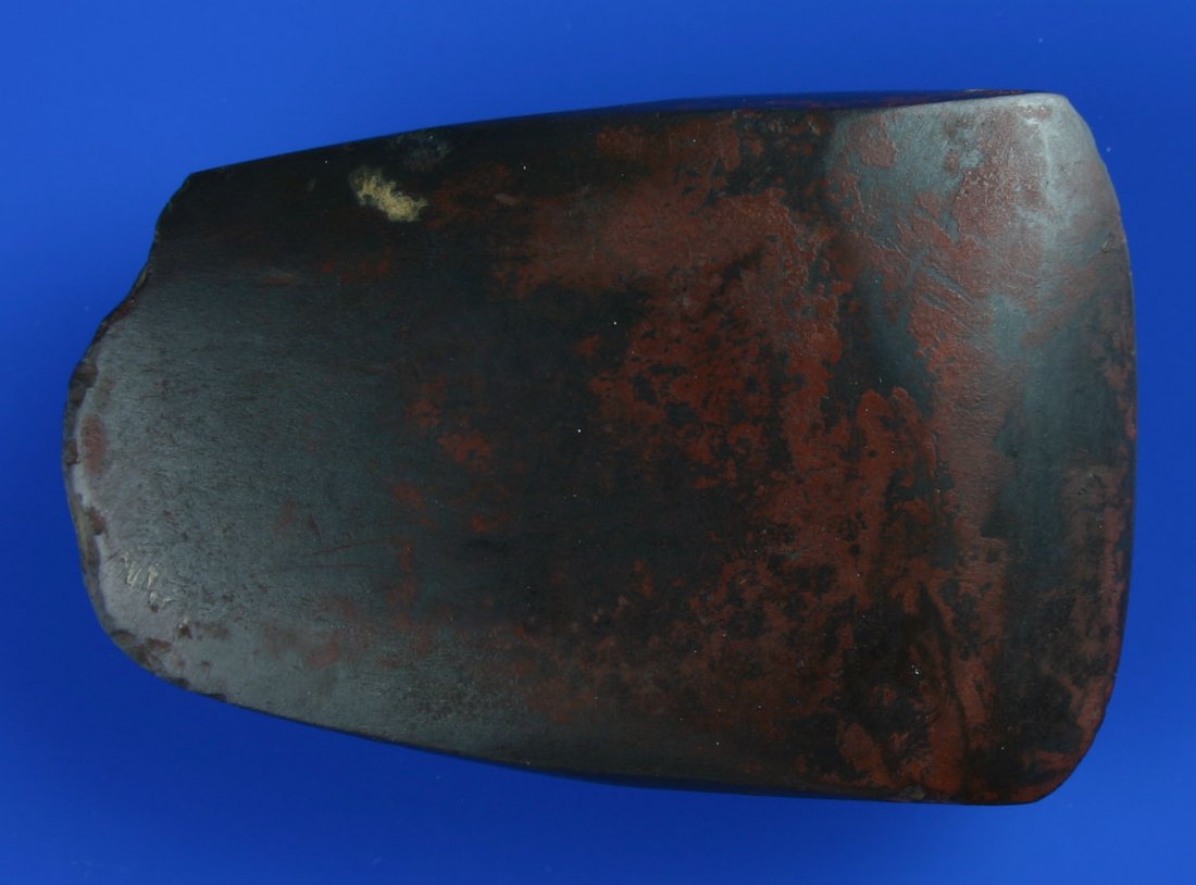 2 7/8" Hematite Celt: Excellent condition. Highly polished. Classic form. Found by Ernest Schug near Bainbridge in Geauga Co, Ohio.