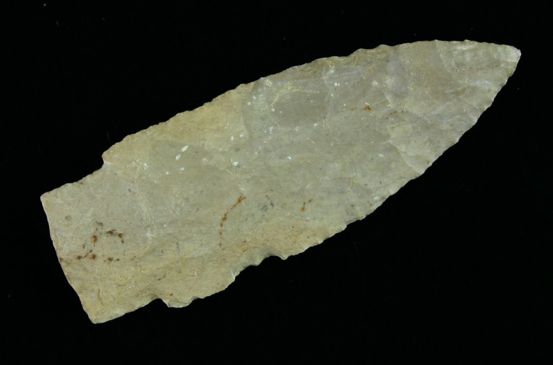 3" Stringtown: Found on the McClure Farm in 1973 in Champaign Co., Ohio. Ex - Weidner, Fisher Collections. Cody style flaking.