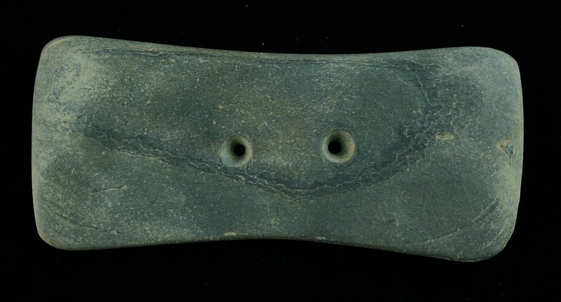 5 3/8" Rectangular Gorget - Davis COA: Knoxville, Tennessee example in a gray slate. Includes Davis COA