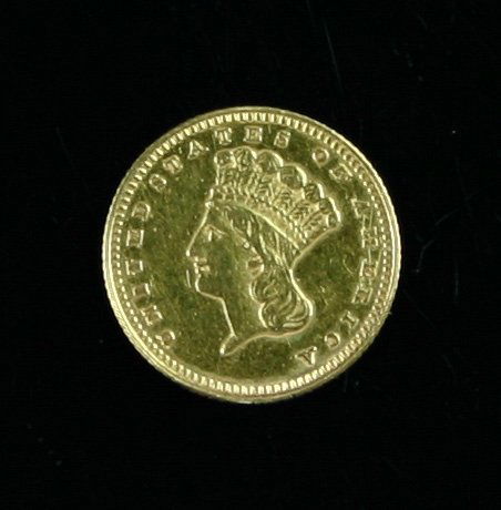 1862 U.S. Indian Princess Head Gold Dollar - Civil: Gold. Exact condition as shown. Ex- Bill Carter Collection.