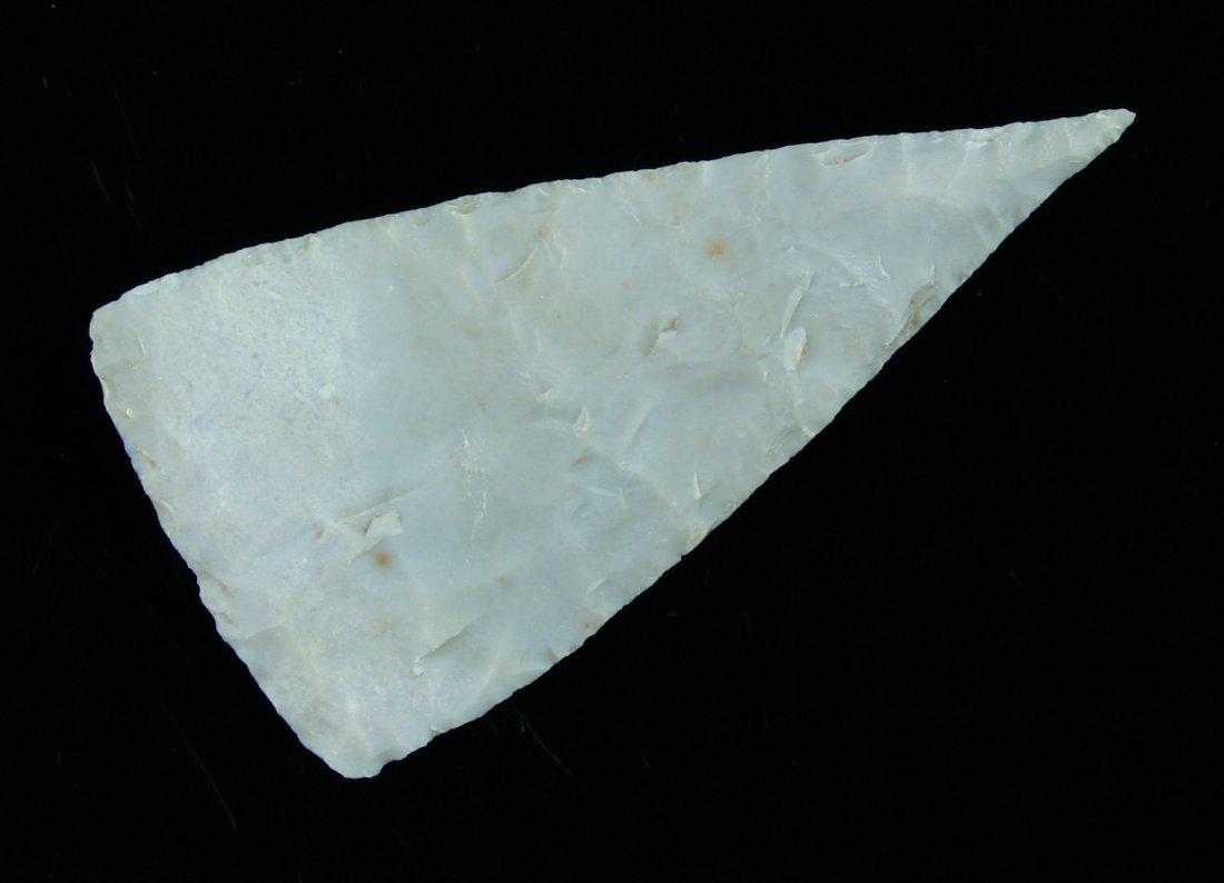 2 5/8" Needle Tipped Blade: Probably a preform for Nolan or Marcos. Thin and very nice. Central Texas. Ex - Stinson Collection. Edwards Plateau Chert.