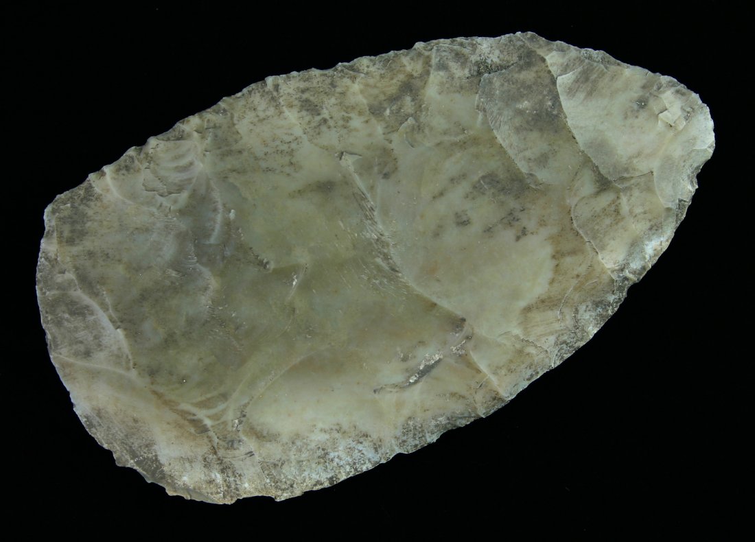 4 7/8" San Gabriel Knife: Excellent patination on this example found by Paul Stinson in Central Texas. Edwards Plateau Chert.