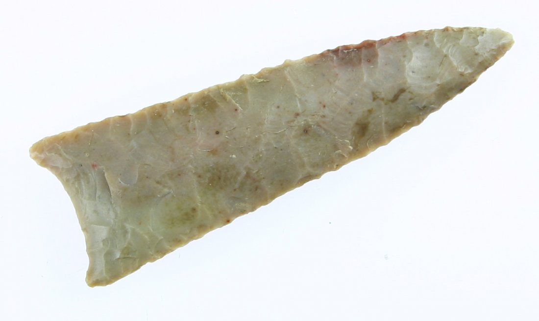 2 7/8" Frederick - Davis G-10, Partain, & Putty COA: Extra rare type. Multicolored glossy high grade chert. Sherman Co., Kansas. Davis G-10, Partain, and Putty COA's.