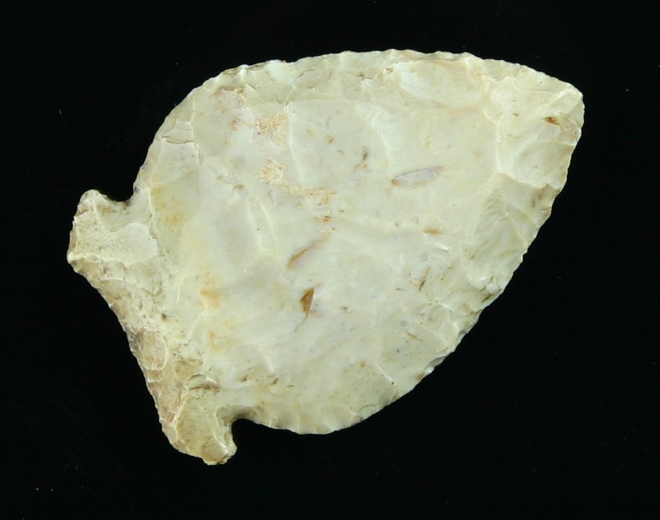 1 5/8" Archaic Side Notch: Carter Cave flint example from Central Kentucky formerly of the Carter Estate Collection.