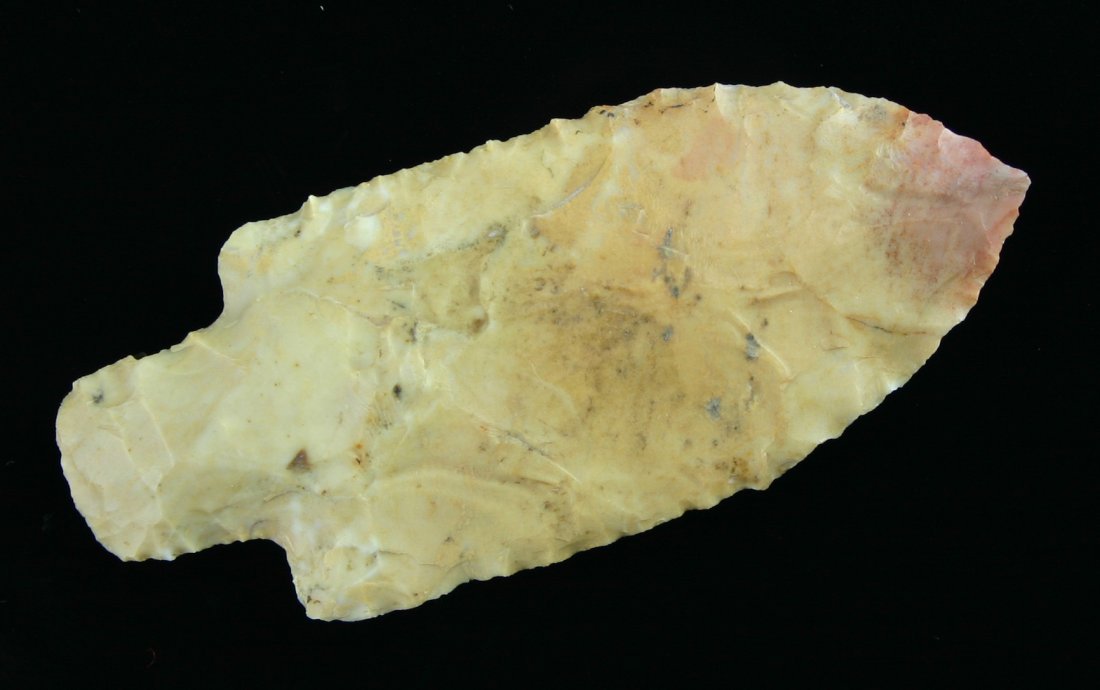 3 5/16" Stone Square Stem: Found by Ruben Rankin in Saline Co., Arkansas. Crowley's Cobble Chert. Ex - Gilbert Collection. Nice!