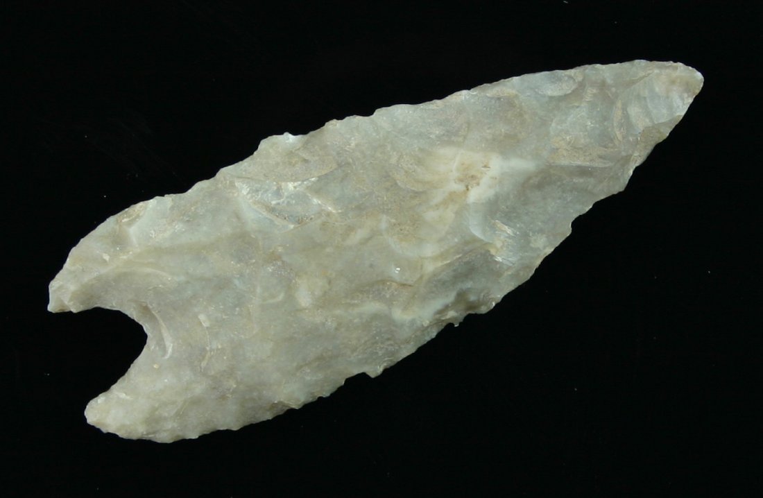 2 1/2" Pedernales: Central Texas example found along the Llano River at Castell & Hwy 29 in Mason Co., Texas. Edwards Plateau Chert.