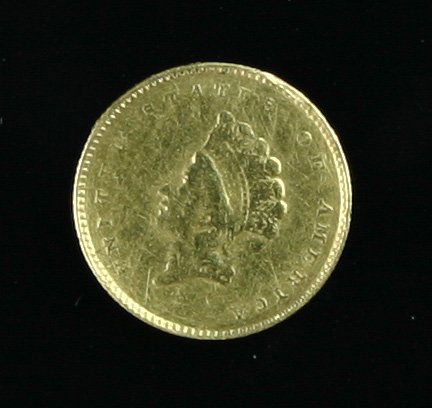 1855 1 Dollar (Type 2) Gold Piece: Excat Condition as shown, Ex - Carter Estate Collection.