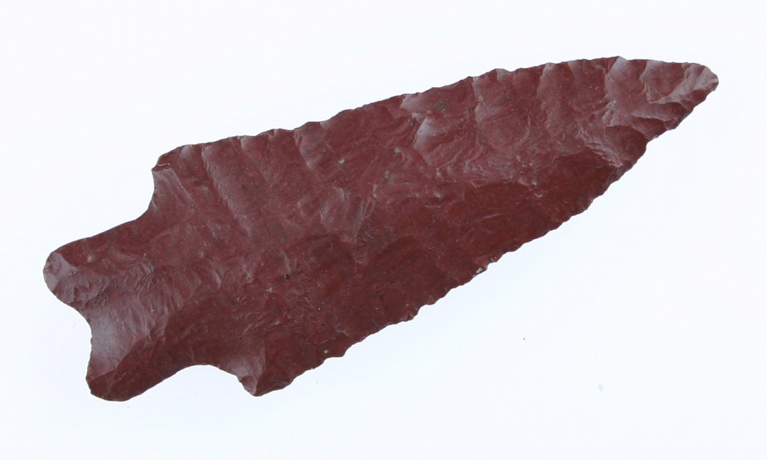 2 15/16" Heavy Duty - Putty G-9 COA: SUPER jasper example from Warren Co., Missouri with fine flaking to centerline and textbook basal thinning.