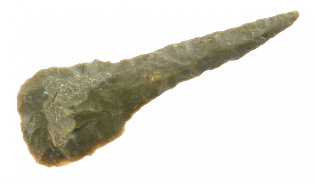 3 9/16" Paddle Drill: Nicely made drill in a beige chert reminiscent of Edwards Plateau chert but exact provenance not reported.