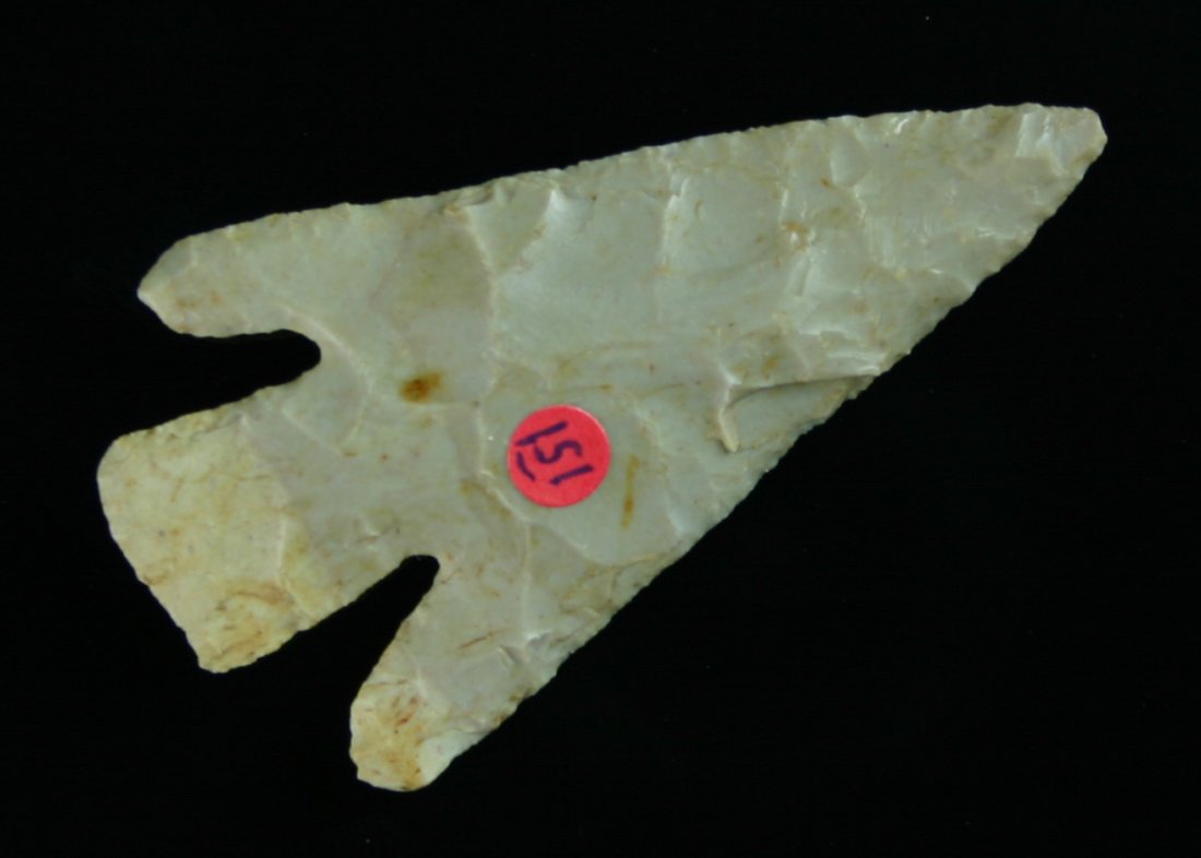 2 9/16" Buck Creek - Found by Larry Dyer: Ultra thin. Harrison County Chert. Found by Larry Dyer in Harrison Co., Indiana.