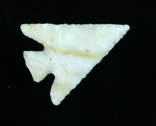 7/8" Columbia Plateau - Ex- Walter & Partain: White chert with translucency around the perimeter. Ex- Robert Walter and Ken Partain Collections. Found in the dalles area, Oregon.