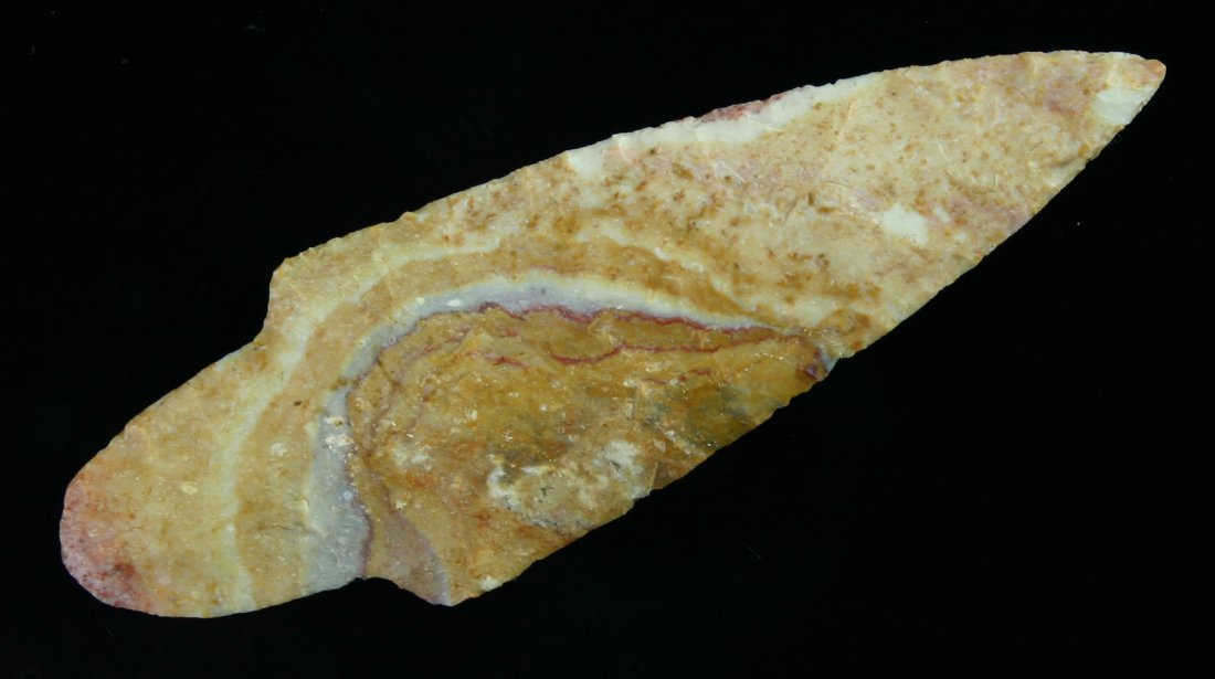 3 7/8" Adena - Jackson G-10 COA: Museum grade example from Kentucky in a multicolor fossil-laden Boyle chert. Jackson G-10 COA.