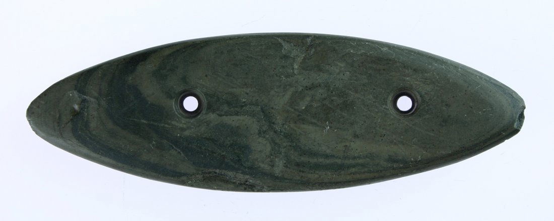 4 5/8" Elliptical Gorget - Davis and Falleti COA's: Nice example from Ashland Co., Ohio formerly of the Dave White Collection. Davis and Falleti COA's.