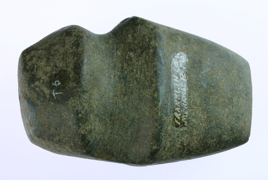 5 1/8" 3/4 Groove Axe: Found near the Meramac River in Franklin Co., Missouri. Granite. Nice!