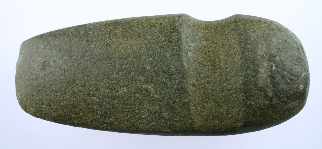 8 1/2" 3/4 Groove Axe: Lucas Co., Ohio example in Granite. Excellent polish and good mineralization.