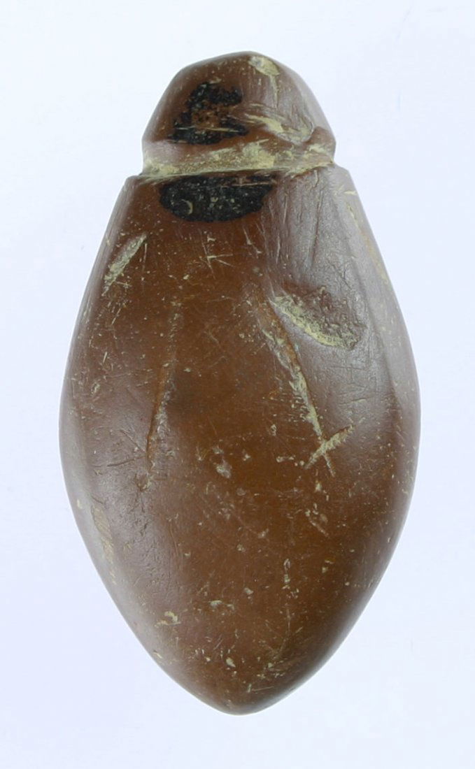 2" Ironstone Plummet - Davis G-8 COA: Highly polished and pretty light brown Ironstone. Found in Alabama. Ex- John Parker Collection. Davis G-8 COA.