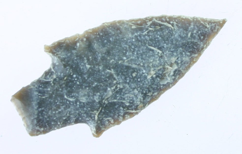 2 11/16" Bulverde: Nicely patinated example found in 1926 in Montgomery Co., Texas. Edwards Plateau Chert.