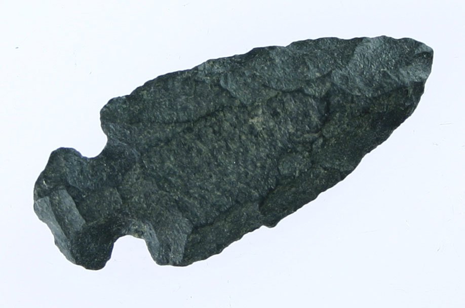 1 13/16" Side Notched Dart: Black chert. Ohio