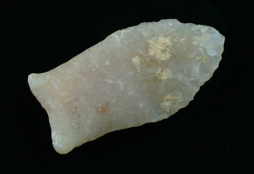 1 15/16" Pike County: Totally translucent Chalcedony example from Jackson Co., Wisconsin. Classic form!
