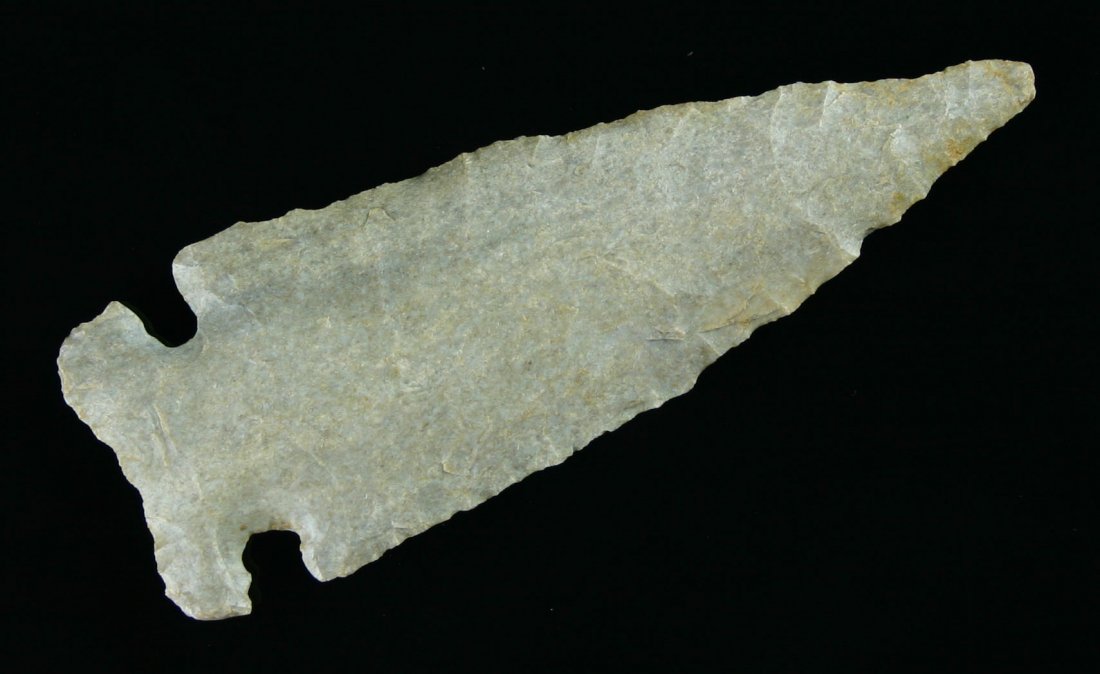 Excellent Large 3 3/8" Big Sandy - Putty COA: Classic Bayport Chert with nice color and sheen. Found in Northern Indiana. Ex- Carla Cross and Phil Jerles. Putty COA.