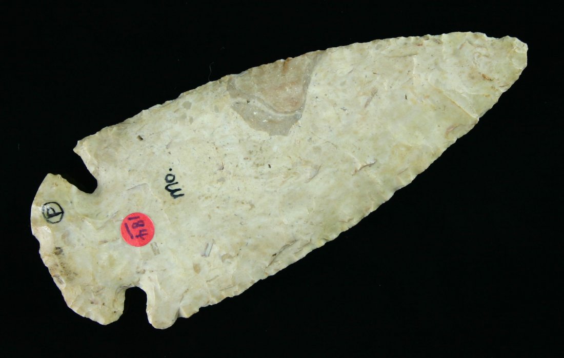 3 7/8" Dovetail - Perino COA: Superb example. Creamy Burlington Chert. Found in Missouri. Ex- Dicks Combs and Lyle Nickel Collections.