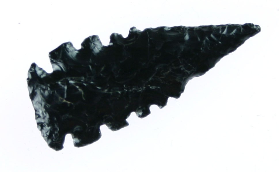 1 11/16" Stockton: Very nice example from Napa Co., California and formerly of the Don Fuller Collection and collected in the 1960's. Napa Obsidian.