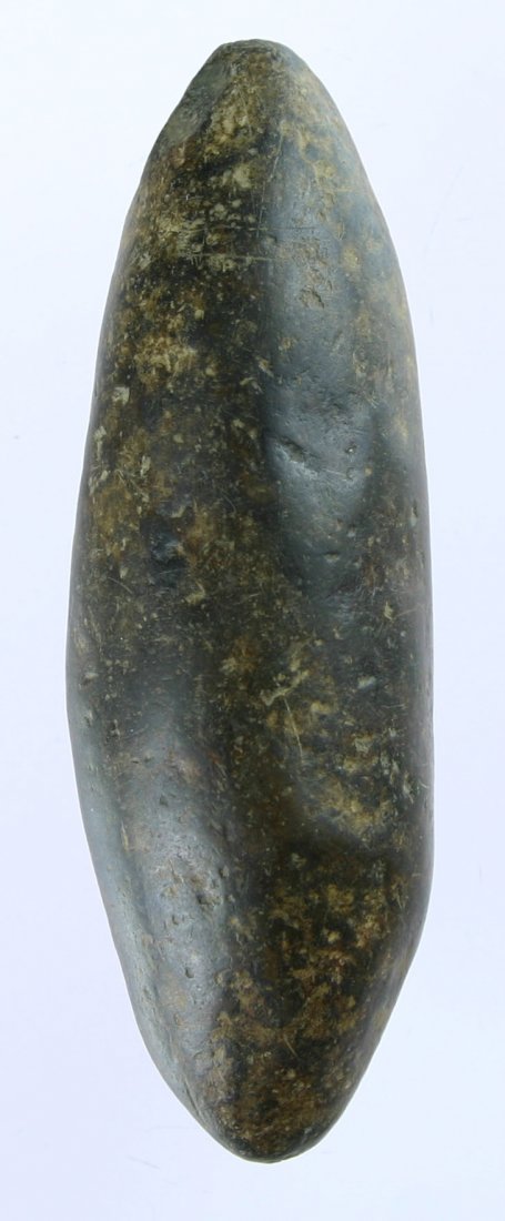 Large 3 3/16" Ungrooved Hematite Plummet - Ex- Ben: Highly polished well proportioned ungrooved Hematite plummet from Ohio. Last sold by Jim Bennett 4/09.