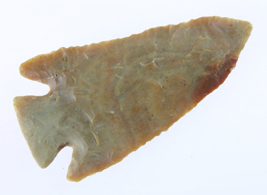 3 3/8' Lost Lake - Davis COA: Extra pretty caramel colored Carter Cave example. Thin and well made. Translucent around the perimeter. Found in Tennessee. Davis G-8 COA.