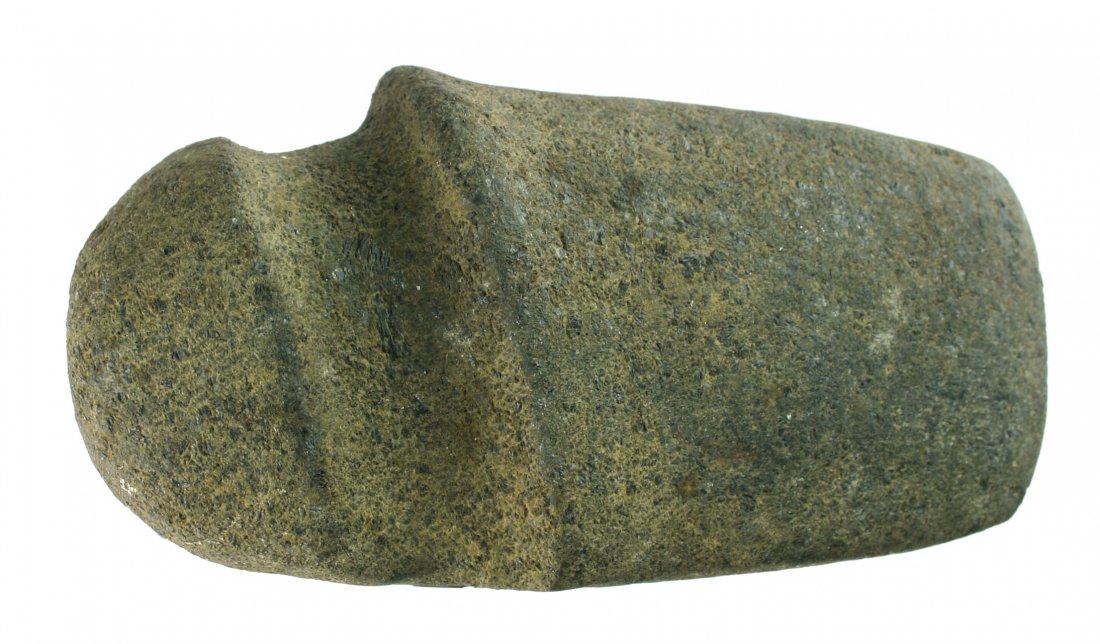 6 7/8" 3/4 Slant Groove Axe: Rare Marquette Co., Wisconsin example formerly of the Waters Collection. Weathered Granite but very nice.