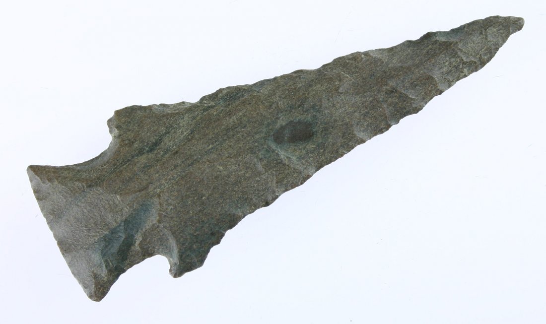 4 1/8" Hopewell Knife - Walterspaugh COA: Dover Chert. Ex- Rocky Hall. Found in Tennessee. Todd Walterspaugh COA.