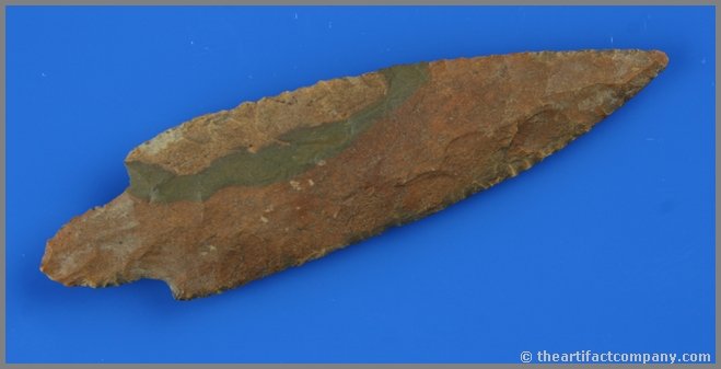 4 3/4" Adena - Reworked - Partain & Putty COAs: Large example found in Gibson Co., Tennessee. Ex - Curtis Dawson. Partain and Putty COAs. Sold as-is due to modern rework along edges.