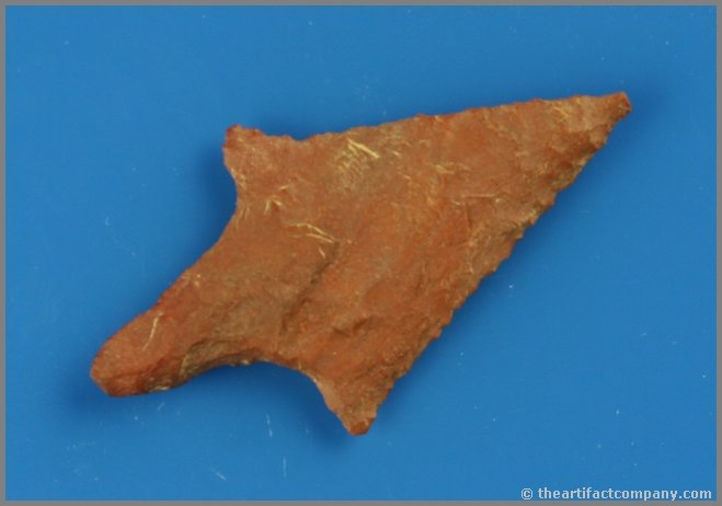 2 1/4" Gary: Super nice brick-red chert example from Arkansas/Oklahoma.
