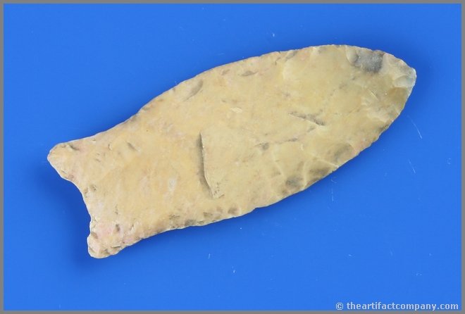 3" Simpson - Jackson G-9 COA: Florida Paleo Classic. Great form, color, and craftsmanship. Material is semi-translucent pinkish fossil chert. Jackson G-9 COA.