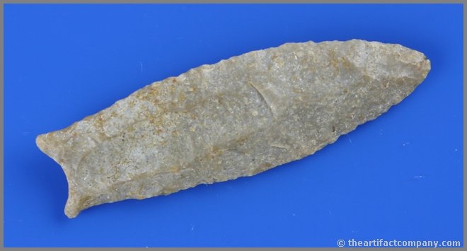 3 5/8" Cumberland - Partain, Putty, Howard COA.: Found in 1935 in Vinton Co., Ohio. Oolitic Chert. Well patinated.
