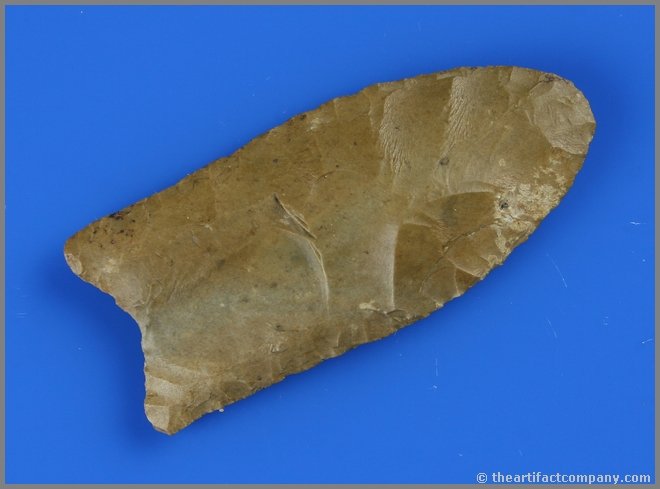 3" Clovis - Davis G-10 COA: Exceptional example. Rich chocolate brown nicely patinated chert with a high gloss. Old label reads - 'Surface find in river bottom in Brown Co., Ohio. April 7, 1982'. Davis G-10 COA.