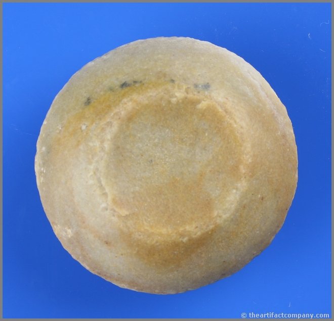 3 1/8" Salt River Discoidal - G-9 Davis COA.: Superb Kaolin Chert or Yellow Quartz example from the Cahokia, Illinois Area and featuring a Davis G-9 COA. Exceptional polish and quality.