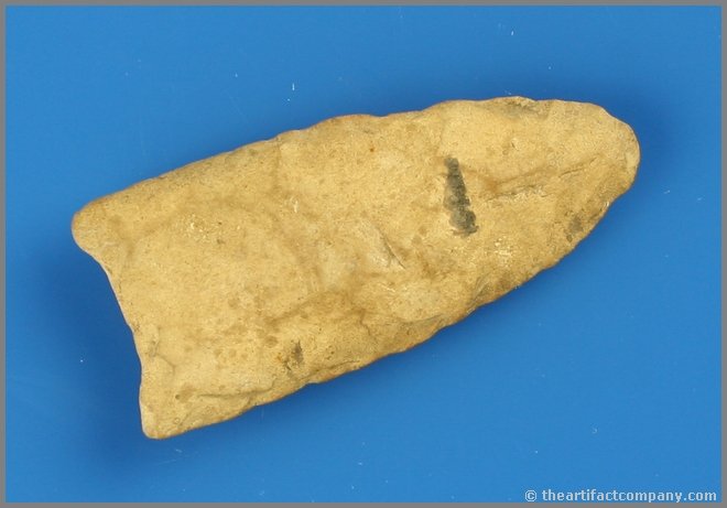 2 1/16" Clovis - Jackson COA: Ex- Reverend Hess Collection and Lucas Strubler Collections. Found in Adams Co., Ohio. Made of Bisher Chert. Great flutes. Ex- Lucas Strubler Collection. Jackson COA.