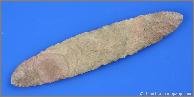 6 11/16" Caddo Dance Blade: Kay County Chert example in good condition with nice banding.