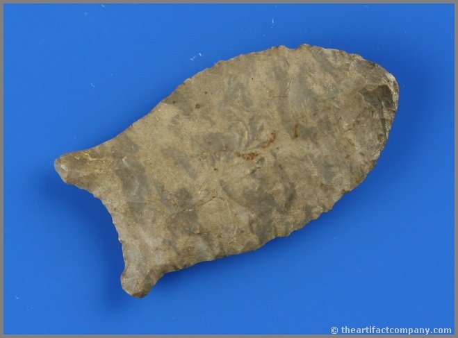 1 15/16" Quad - EX HOTHEM: Dover chert example found in Southeastern Illinois. Ex - Lar Hothem, Bingham Collections. Last sold at Bennett's auction.