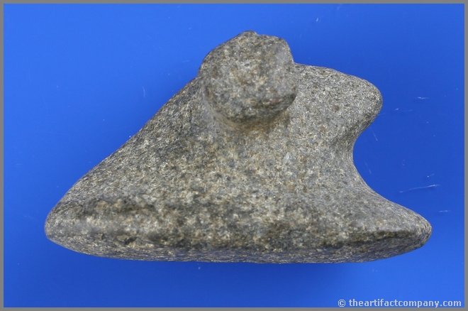 3 1/16" Bust Type Popeye Birdstone: Diorite example from Kentucky. Undrilled.