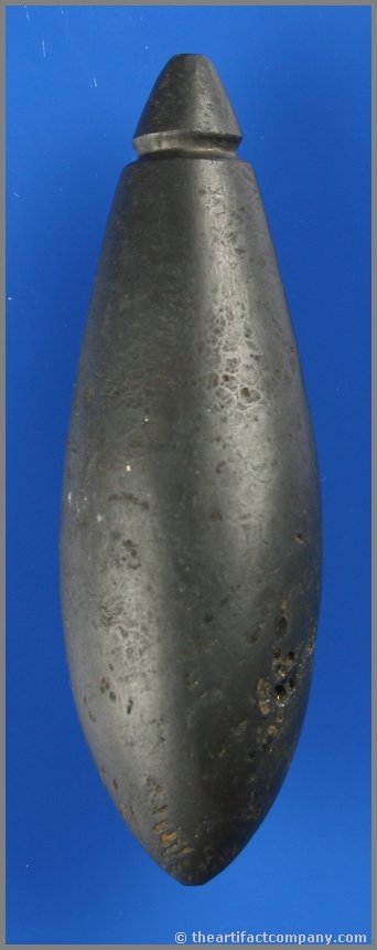 3 3/4" Hematite Grooved Top Plummet: Super hematite example from Calhoun Co., Illinois and Ex -Snyders Collection. Excellent polish!