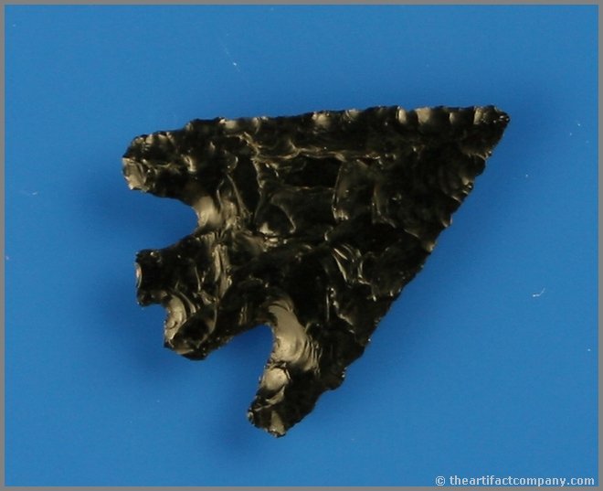 15/16" Eastgate Split Stem: Obsidian example found at Camp Lake in the mid 1950's and formerly of the Milton Tuck Collection. Nice and thin. Perfect!