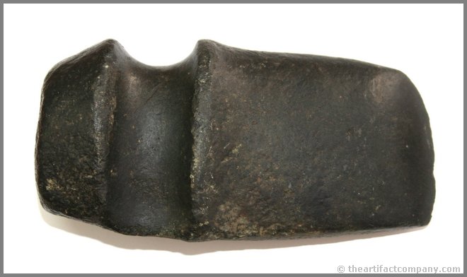 6 1/2" 3/4 Groove Axe: SUPER axe with great polish and high raised ridges. Diorite. Ohio.