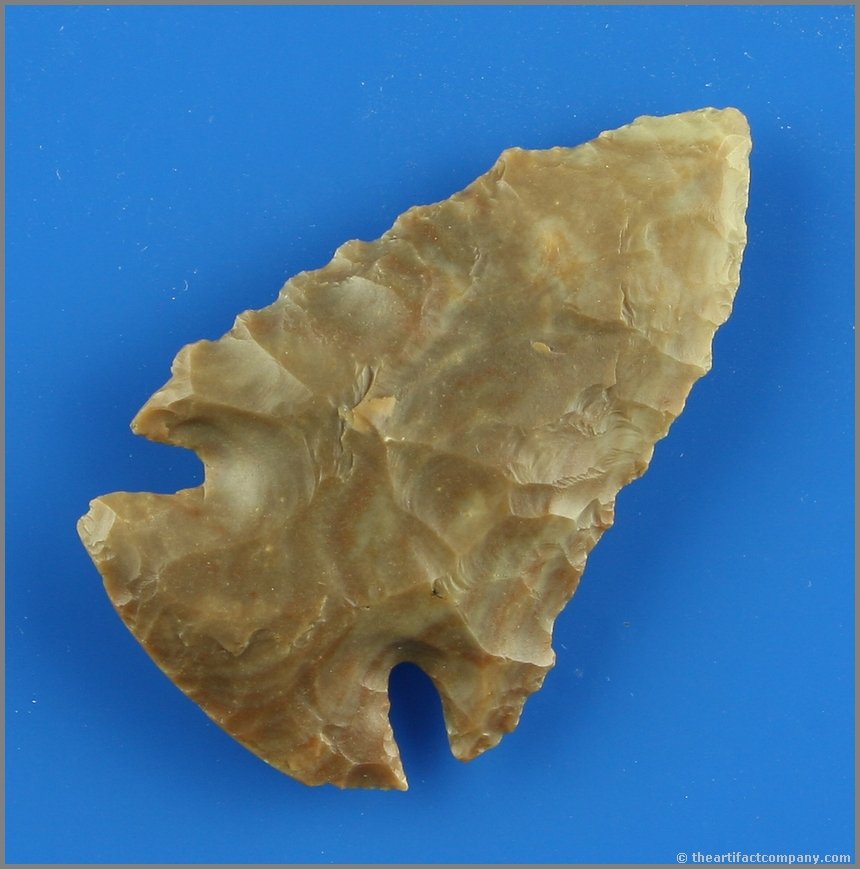 2 1/8" Dovetail: Carter Cave Flint example from Scioto Co., Ohio. Colorful with banding.