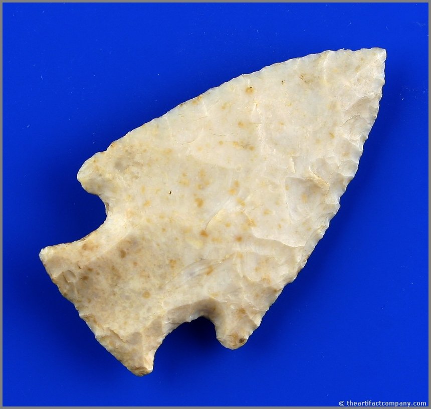 2 3/8" Hopewell: Cream fossil chert example from Ohio and formerly of the KEMA museum collection. Nice