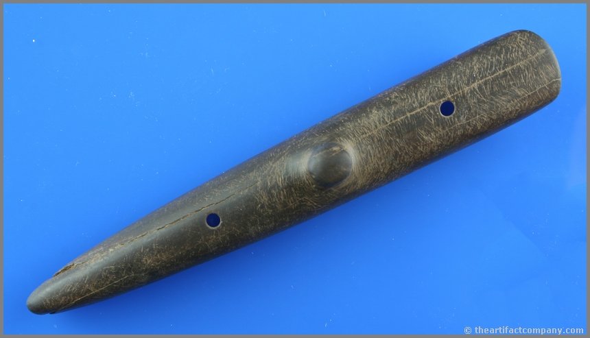 5 11/16" Spineback Gorget - Howard COA: World Class example. Highly polished red/brown slate with classic form. Found in Pike Co., Ohio. Ex- William Ingress Collection. Calvin Howard COA.