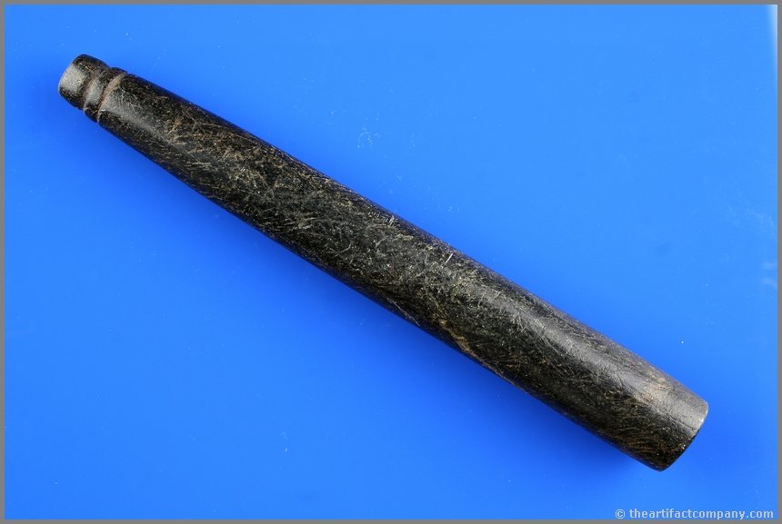 8" California Tube Pipe - Davis G-9/10 and Putty G-9/10: Nice steatite pipe from California found in a cache of 7 and formerly of the Nick Cavanzi Collection. Davis G-9/10 and Putty G-9/10 COAs - Copies of COAs provided to winner.