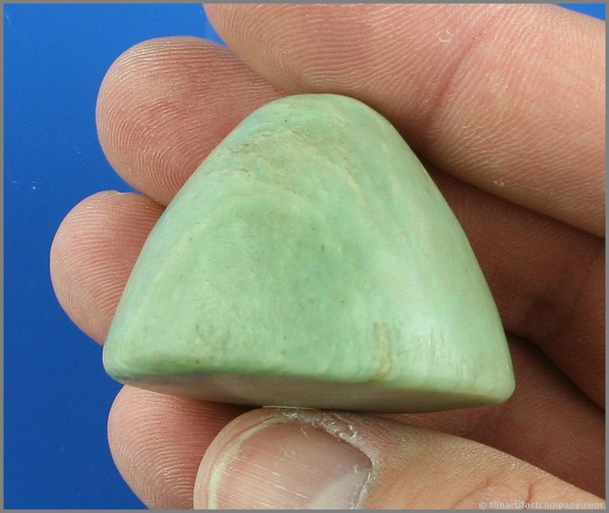 1 11/16" Hemispheric Cone: Green Polished Chlorite example found in Hamilton Co., Ohio. Ex - David Kuhn Collection.