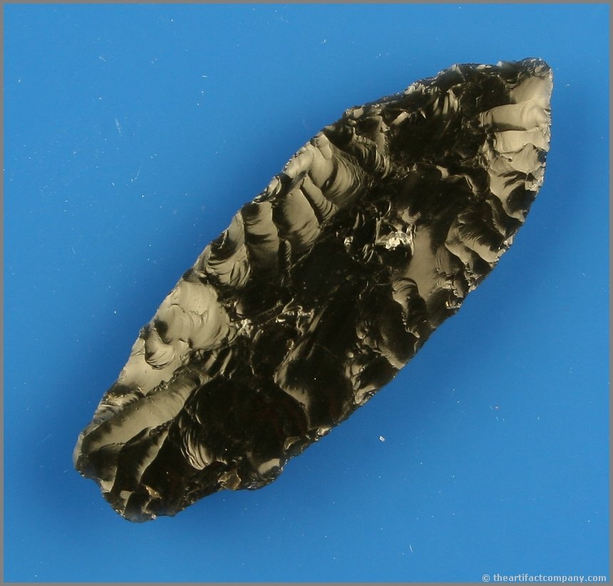 2 3/8" Obsidian Stemmed Cascade: Well made. Glossy Jet Black Obsidian. Lake Co., Oregon.